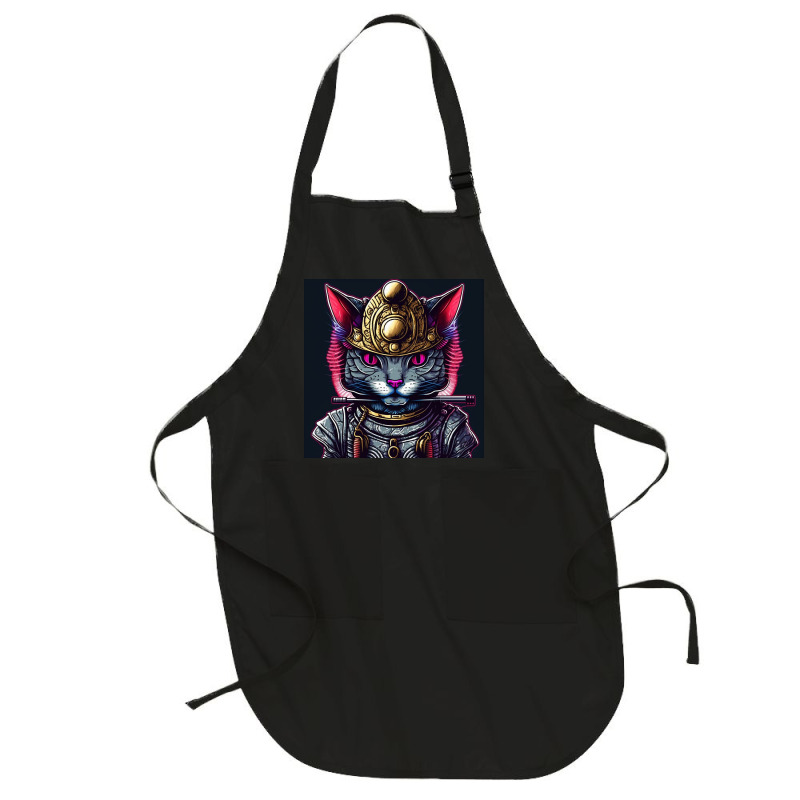 Samurai Cyborg Cat Full-length Apron | Artistshot