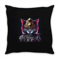 Samurai Cyborg Cat Throw Pillow | Artistshot