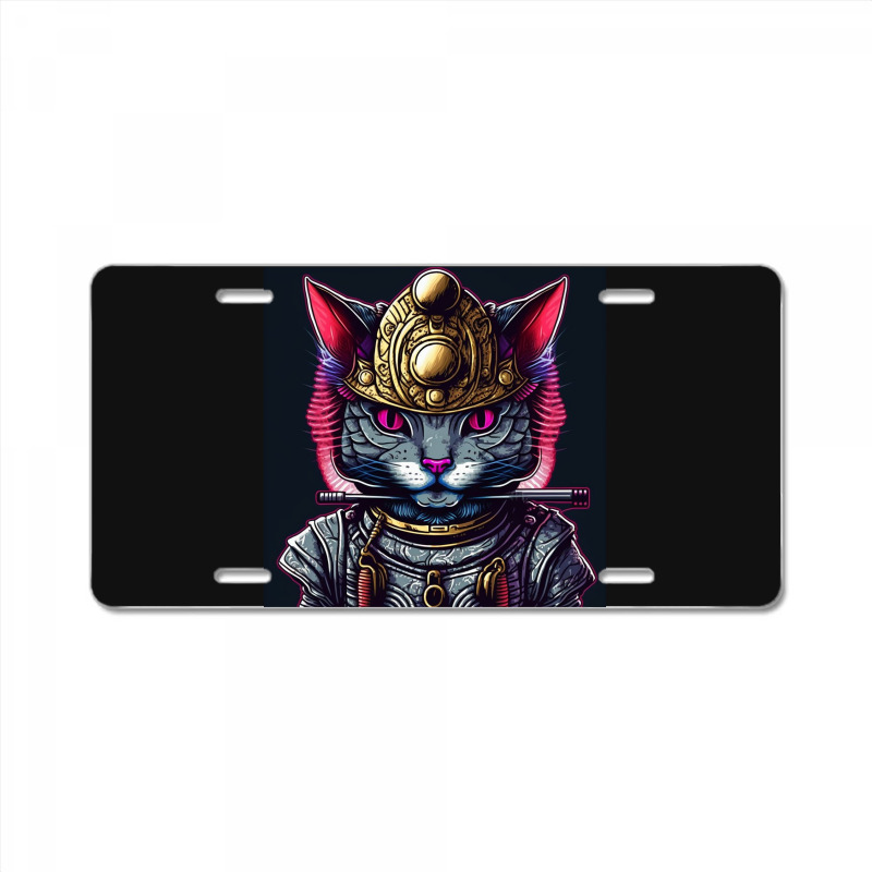 Samurai Cyborg Cat License Plate | Artistshot