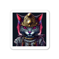 Samurai Cyborg Cat Sticker | Artistshot