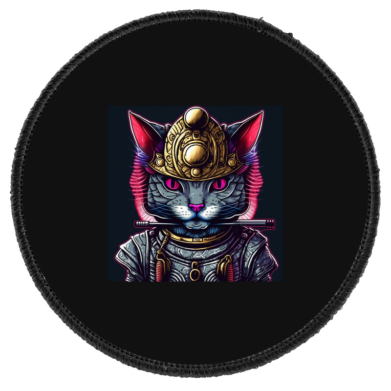 Samurai Cyborg Cat Round Patch | Artistshot