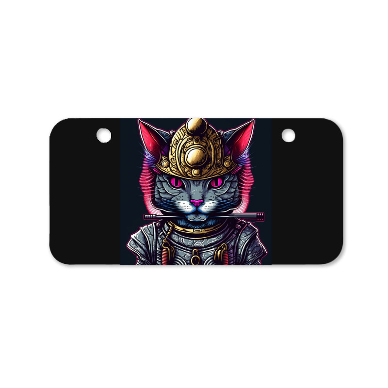 Samurai Cyborg Cat Bicycle License Plate | Artistshot