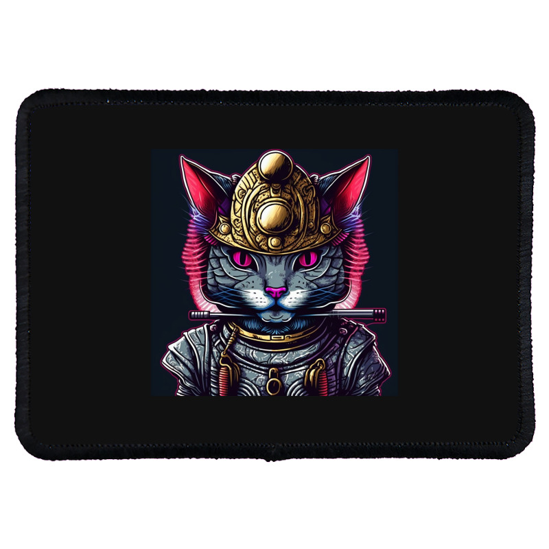 Samurai Cyborg Cat Rectangle Patch | Artistshot