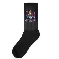 Samurai Cyborg Cat Socks | Artistshot