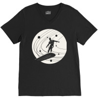 Silver Surfer Minimalist White V-neck Tee | Artistshot