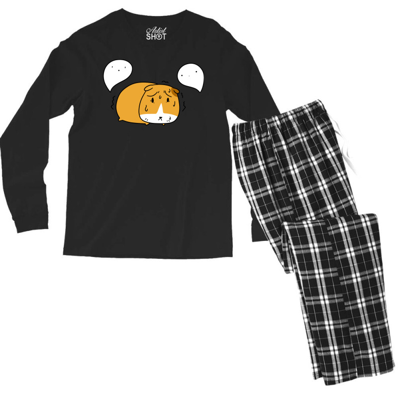 Ghosts And Scared Guinea Pig Men's Long Sleeve Pajama Set | Artistshot