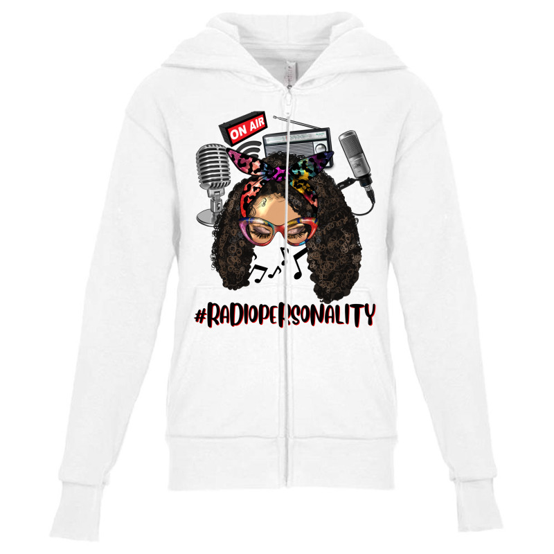 Afro Messy Bun Light Skin Natural Hair Racioperson Youth Zipper Hoodie | Artistshot