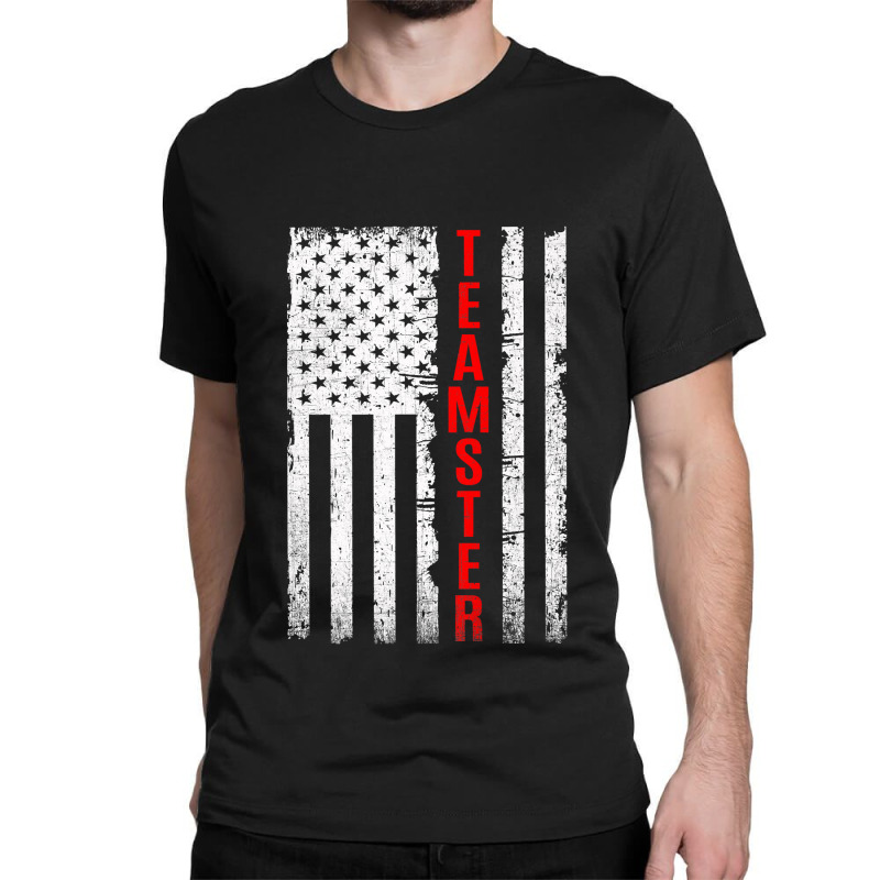 Teamster Proud American Flag Distressed Premium Classic T-shirt by home12 | Artistshot