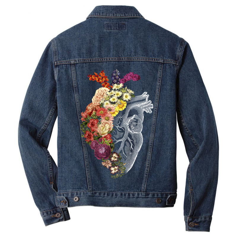 Flower Heart Spring Men Denim Jacket | Artistshot