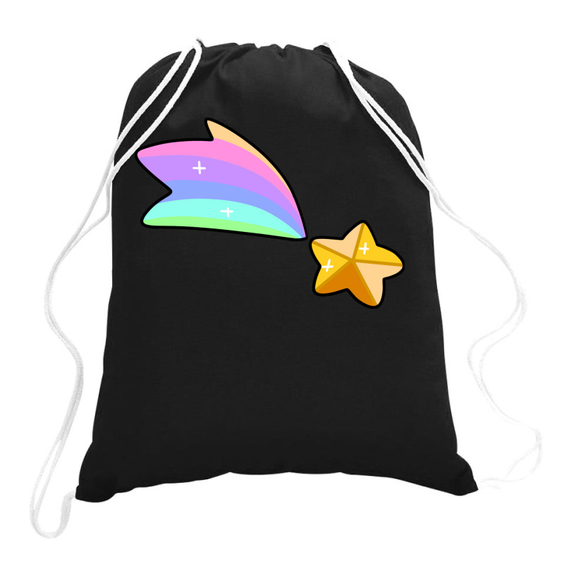 Golden Rainbow Shooting Star Drawstring Bags | Artistshot