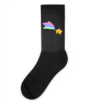 Golden Rainbow Shooting Star Socks | Artistshot