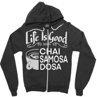 India Food Culture Chai Samosa Desi Humor Funny Zipper Hoodie | Artistshot