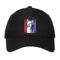 Funny Llama Listening To Music Novelty Graphic Tee Adjustable Cap | Artistshot