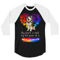 My Heart Is Held By The Paws Of A Alaskan Malamute 3/4 Sleeve Shirt | Artistshot