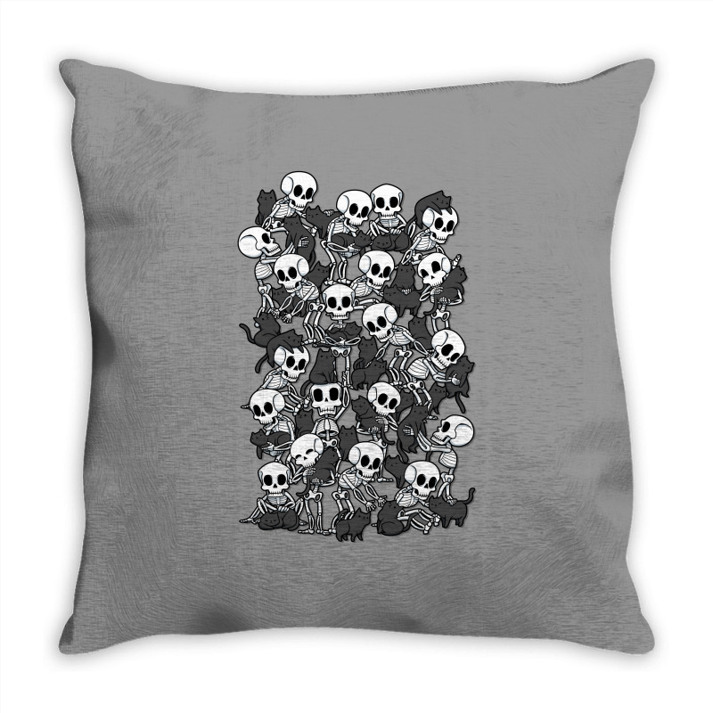 Cat Skull Party Throw Pillow | Artistshot