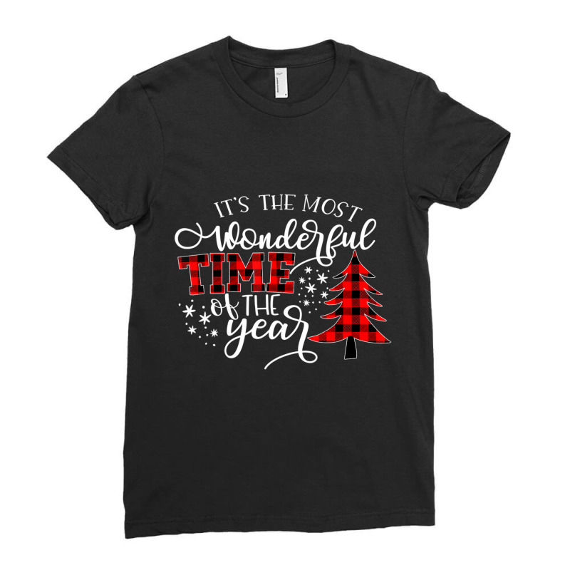 Christmas Trees It's The Most Wonderful Time Of Th Ladies Fitted T-Shirt by beulahgriffithgdv | Artistshot