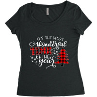 Christmas Trees It's The Most Wonderful Time Of Th Women's Triblend Scoop T-shirt | Artistshot