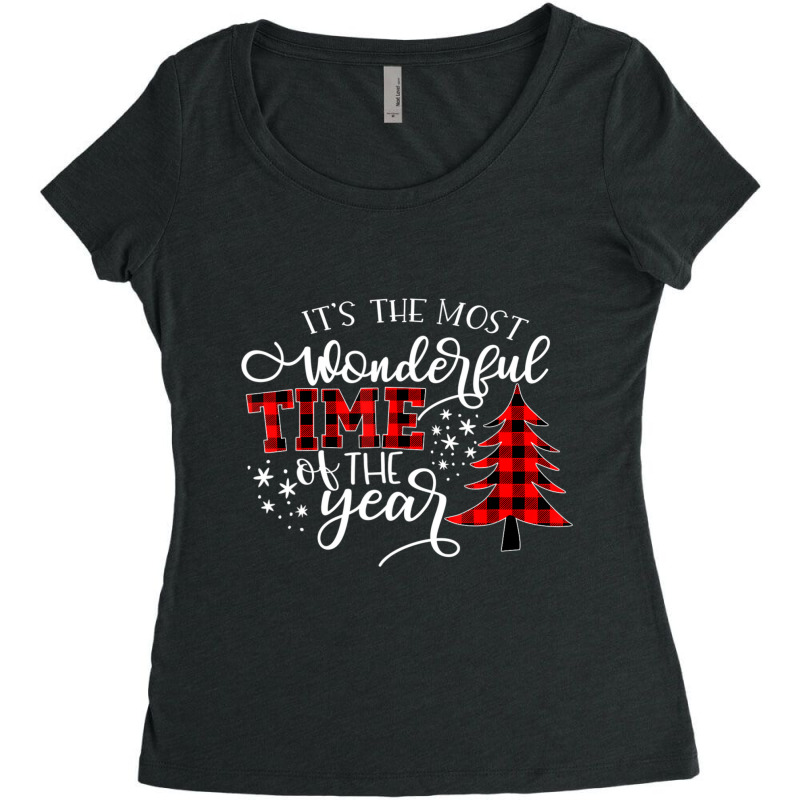 Christmas Trees It's The Most Wonderful Time Of Th Women's Triblend Scoop T-shirt by beulahgriffithgdv | Artistshot