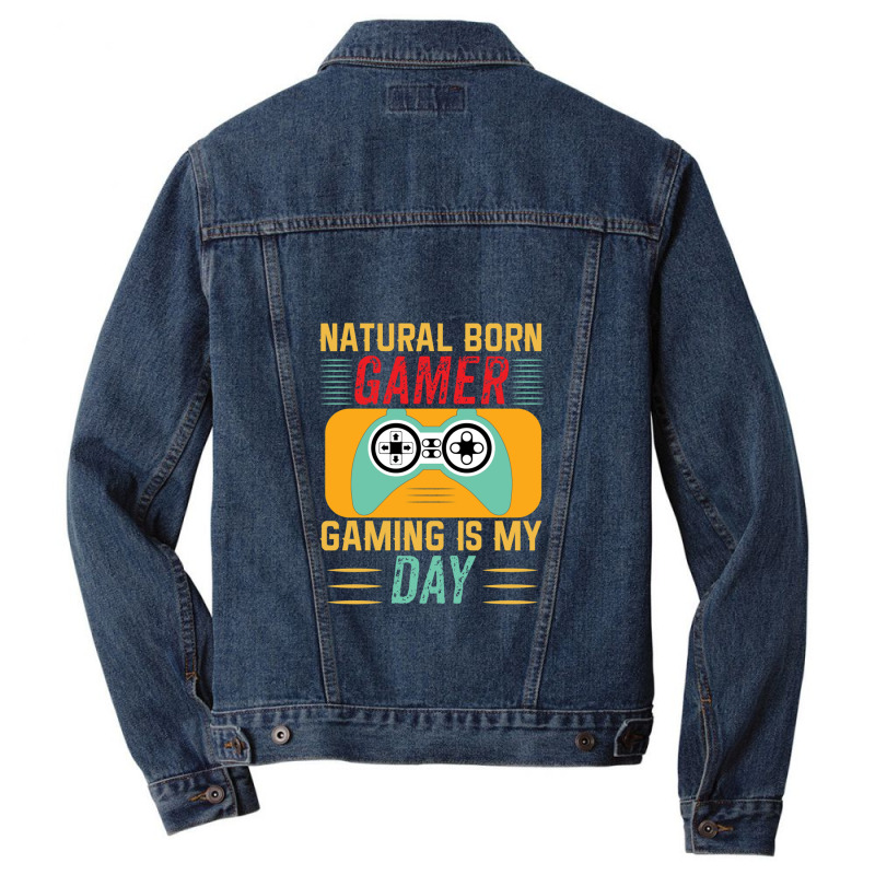 Natural Gamer Gaming Is My Day Men Denim Jacket | Artistshot