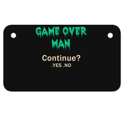 game over man continue Motorcycle License Plate | Artistshot