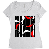 Black And White Vertical Striped Top Women's Triblend Scoop T-shirt | Artistshot