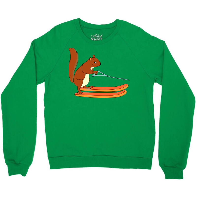 Waterskiing Ski Squirrel Freestyle Gift Animal Crewneck Sweatshirt by chueforazij | Artistshot