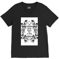 Freedom & Books & Flowers & Moon V-neck Tee | Artistshot