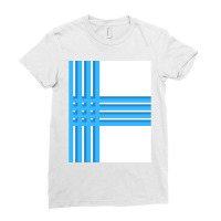 Vertical Blue And White Stripes Graphic Ladies Fitted T-shirt | Artistshot