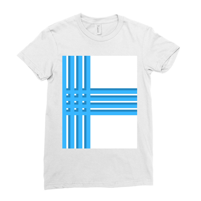 Vertical Blue And White Stripes Graphic Ladies Fitted T-Shirt by JONNELLENORTONN | Artistshot