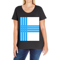 Vertical Blue And White Stripes Graphic Ladies Curvy T-shirt | Artistshot