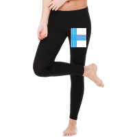 Vertical Blue And White Stripes Graphic Legging | Artistshot