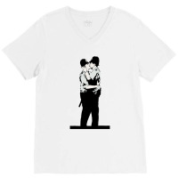 Kissing Coppers V-neck Tee | Artistshot