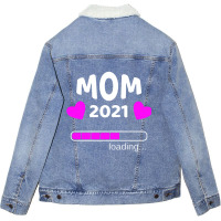 Mom 2021 Loading Pregnant Pregnancy Unisex Sherpa-lined Denim Jacket | Artistshot