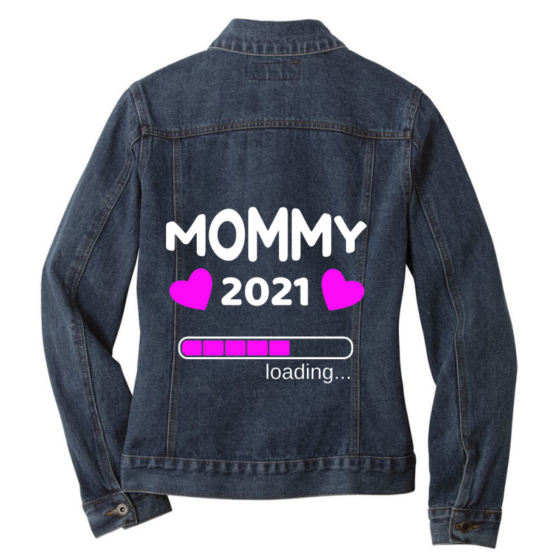 Mommy 2021 Loading Pregnant Pregnancy Ladies Denim Jacket by iyoiyoin | Artistshot