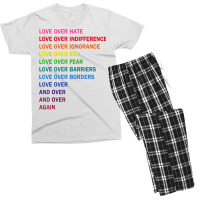 Love Over Hate Men's T-shirt Pajama Set | Artistshot