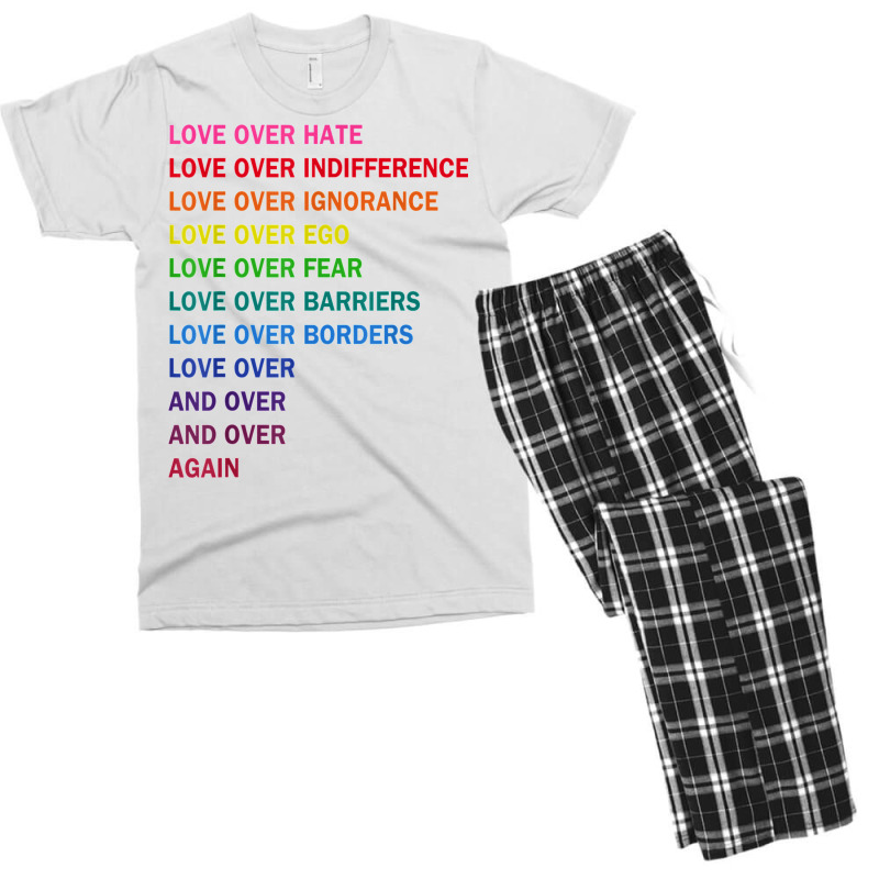 Love Over Hate Men's T-shirt Pajama Set | Artistshot