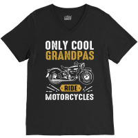 Motorcycle Grandpa Cool Papa Grandad Gift V-neck Tee | Artistshot