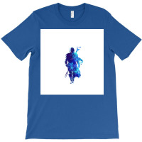 Mando Silhouette Blue Paint Spatter T-shirt | Artistshot