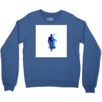 Mando Silhouette Blue Paint Spatter Crewneck Sweatshirt | Artistshot