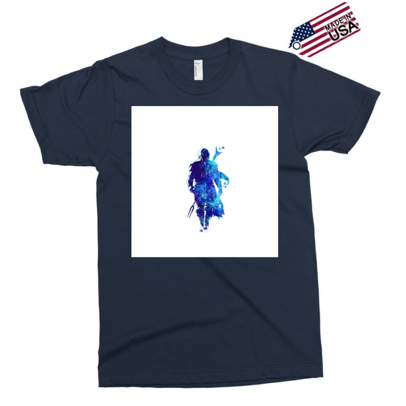 Mando Silhouette Blue Paint Spatter Exclusive T-shirt by nicolslauthao | Artistshot