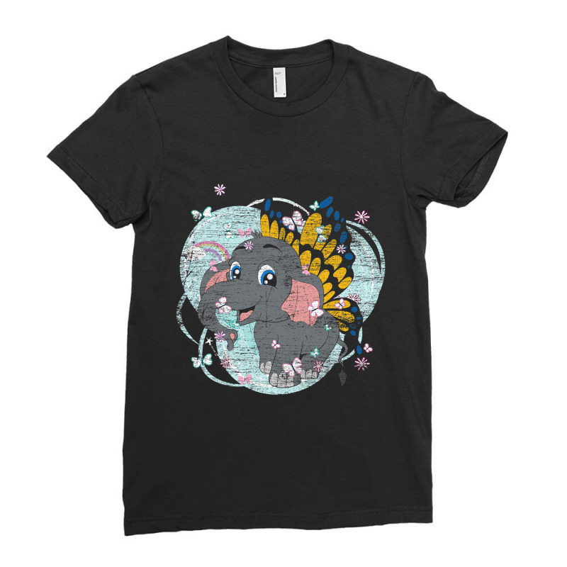 Magical Butterfly Africa Safari Animal Fantasy Ele Ladies Fitted T-Shirt by kerrmanthez | Artistshot