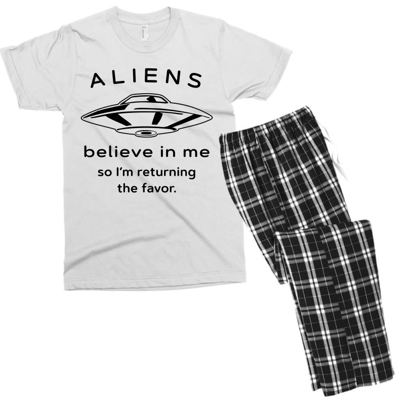 Alien  Believe Men's T-shirt Pajama Set | Artistshot