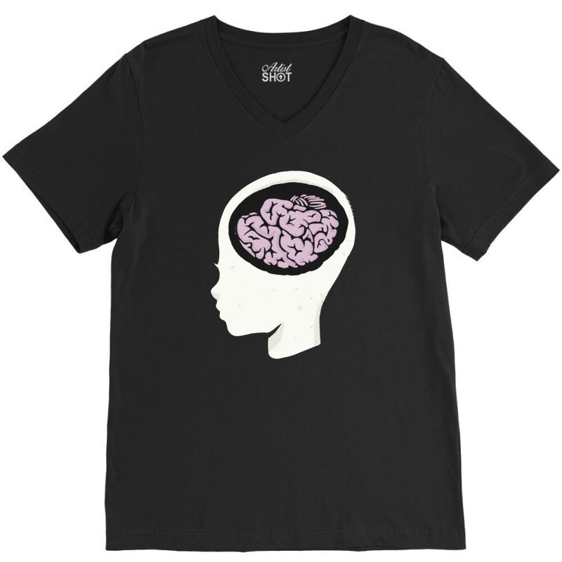 Education Concept Brain Illustration Ea V-neck Tee | Artistshot