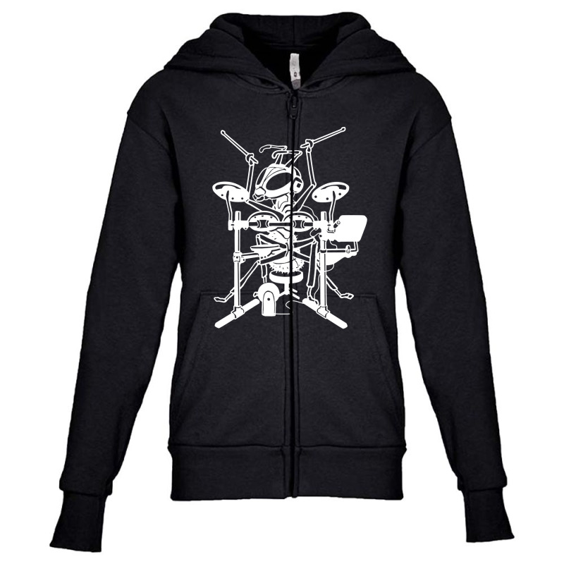 Ant Drummer Youth Zipper Hoodie by Pymeneh | Artistshot