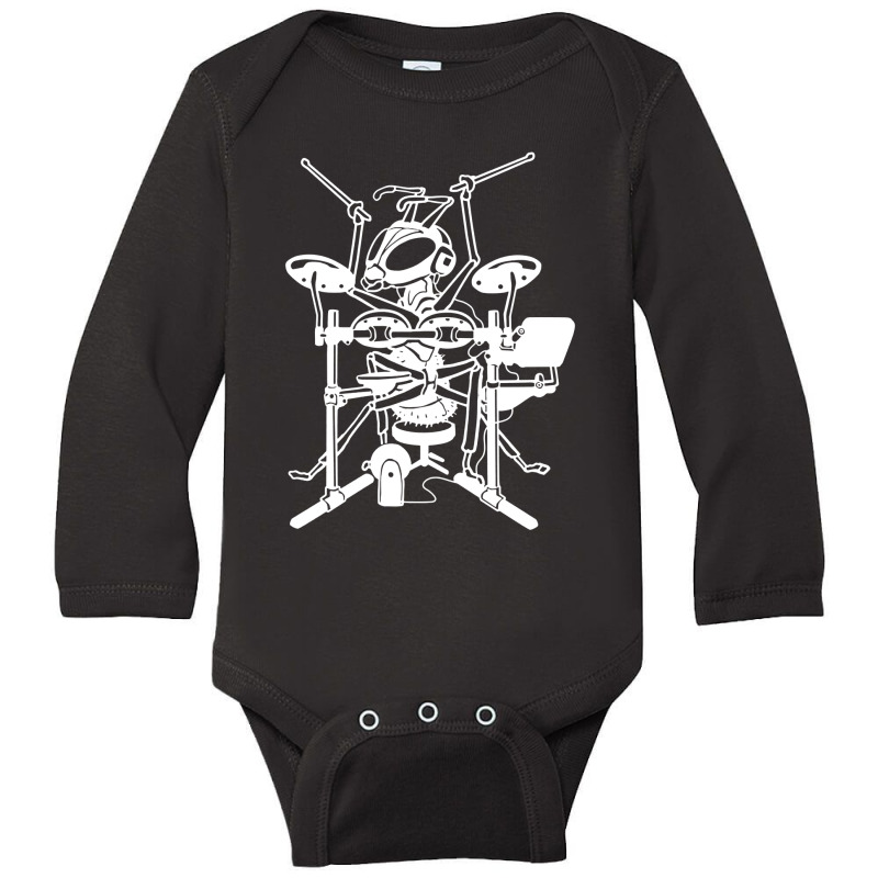 Ant Drummer Long Sleeve Baby Bodysuit by Pymeneh | Artistshot