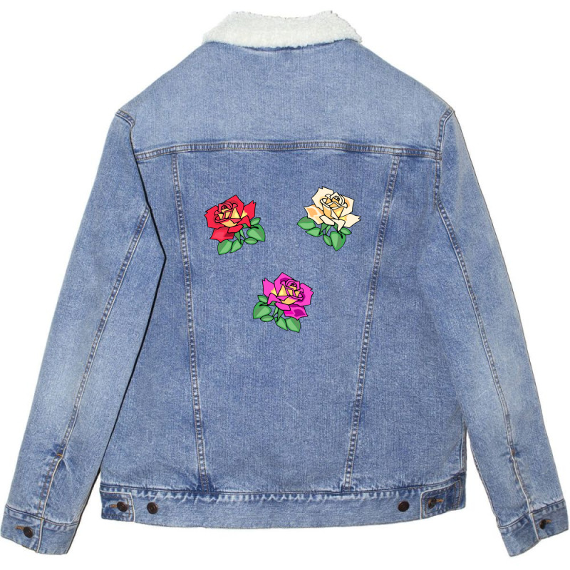 Rose Flowers Unisex Sherpa-lined Denim Jacket | Artistshot