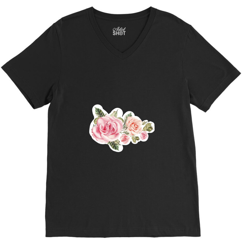 Roses Art Pattern V-neck Tee | Artistshot