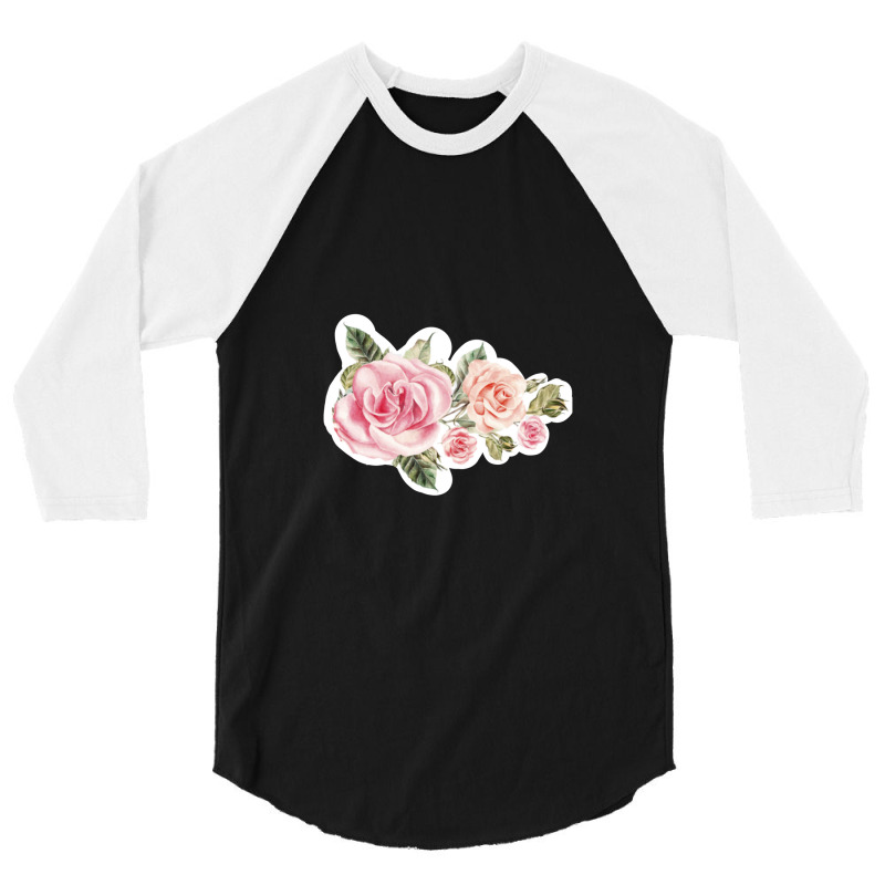 Roses Art Pattern 3/4 Sleeve Shirt | Artistshot