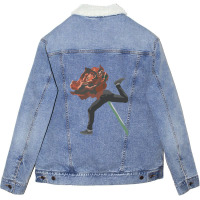 Running Rose Collage Surealism Art Unisex Sherpa-lined Denim Jacket | Artistshot