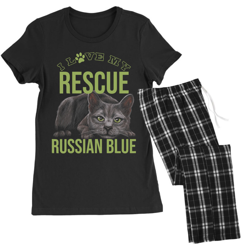 Animal Rescue Russian Blue Cat Rescue Cat For Resc Women's Pajamas Set by kerrmanthez | Artistshot